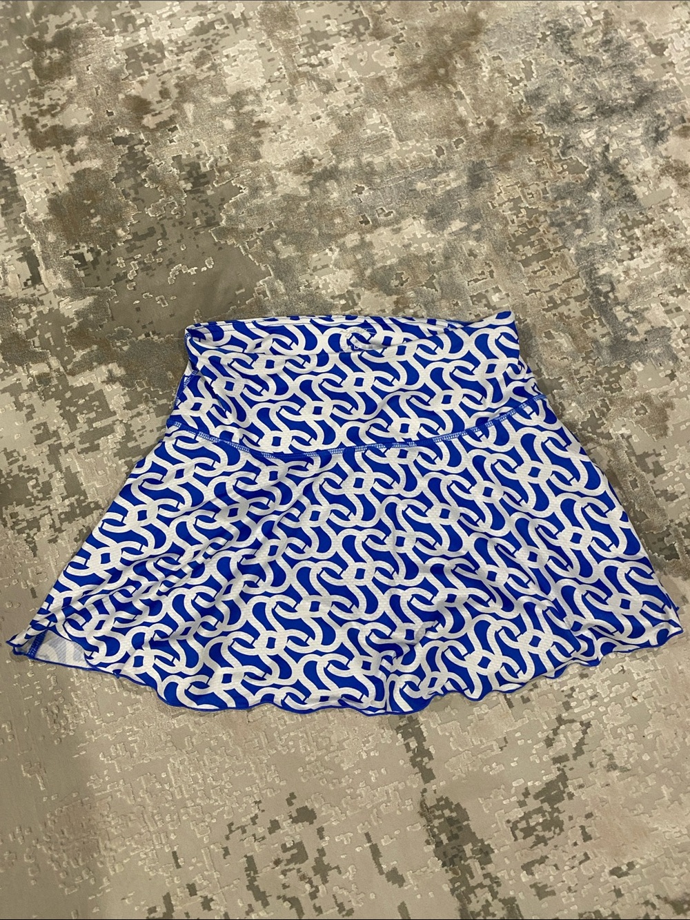Gottex golf/tennis  Royal Blue and White Chain-Print Skort